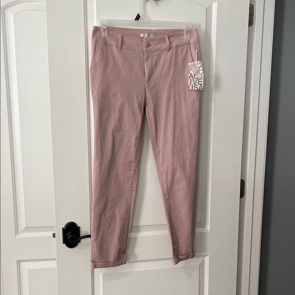 Active USA Women's Dusty Rose Ankle Slim Jeans